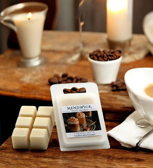 Carmel Latte Wax melts Shown in a Coffee shop