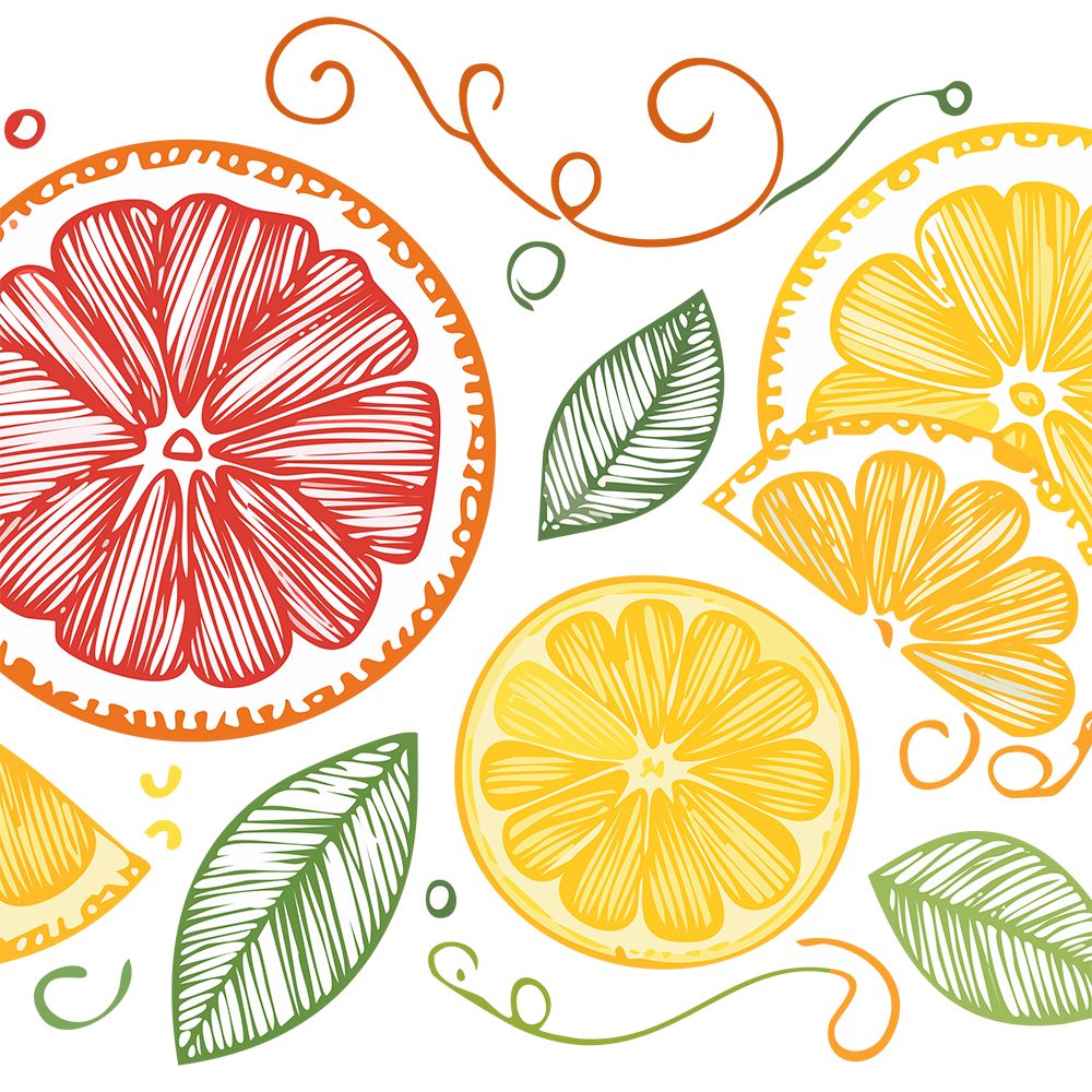 Citrus scent shown by slices of citrus fruits