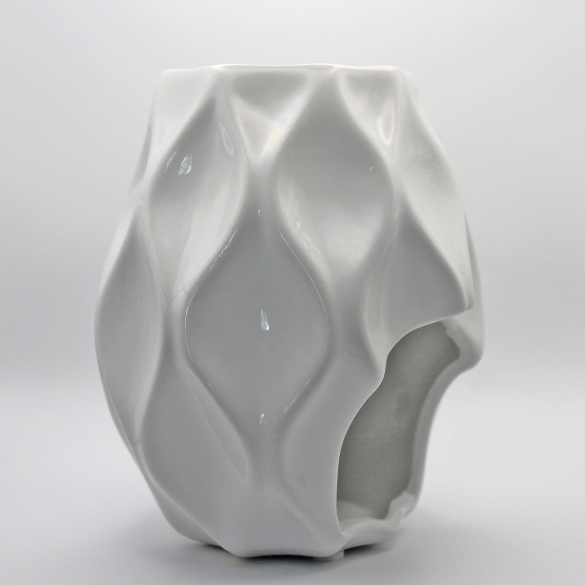 Mendwick Wave Wax Burner in White - Side View