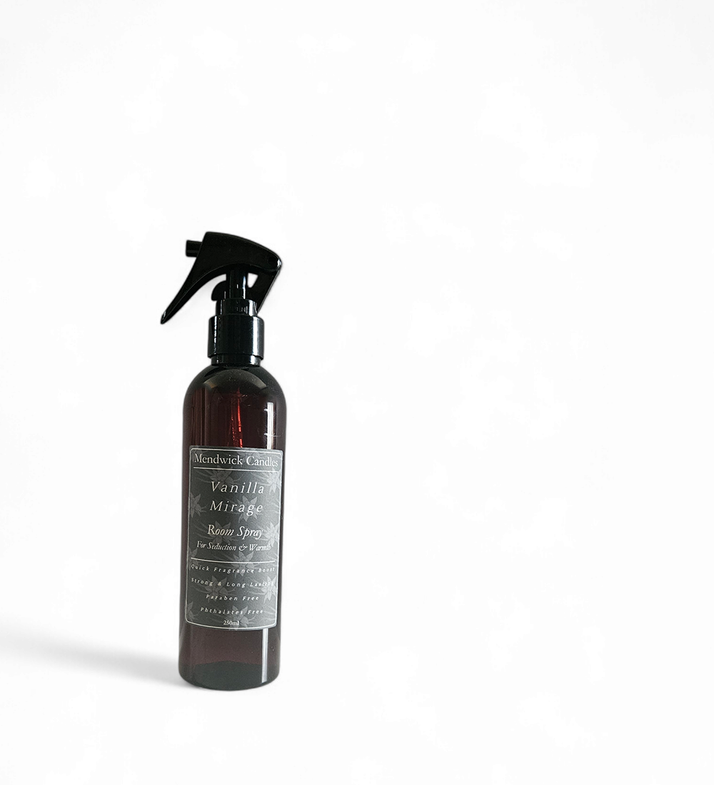 Vanilla Mirage Room Spray shown isolated on a white background